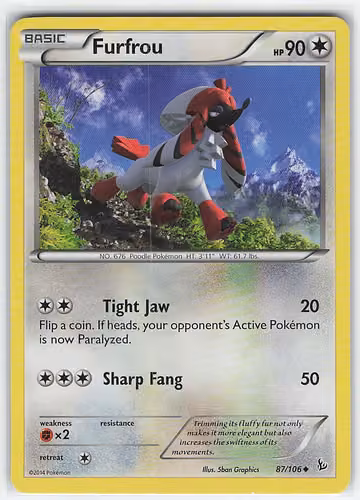 Furfrou — Flashfire · #87 · Englisch, Vorderseite