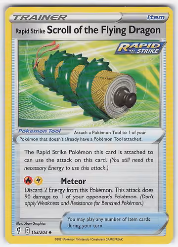 Rapid Strike Scroll of the Flying Dragon — Evolving Skies · #153 · Englisch, Vorderseite