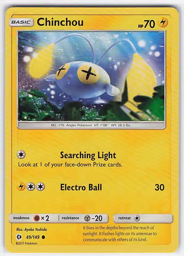 Chinchou — Sun & Moon · #49 · Englisch, Vorderseite