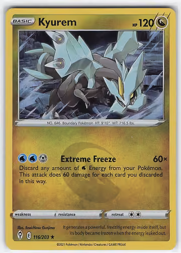 Kyurem — Evolving Skies · #116 · Englisch, Vorderseite