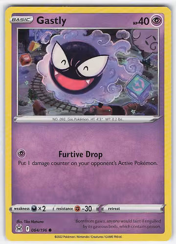 Gastly — Lost Origin · #64 · Englisch, Vorderseite
