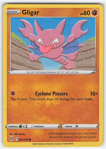 Gligar — Lost Origin · #95 · Englisch, Vorderseite