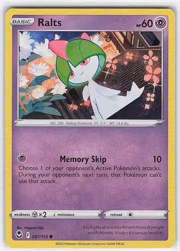 Ralts — Silver Tempest · #67 · Englisch, Vorderseite