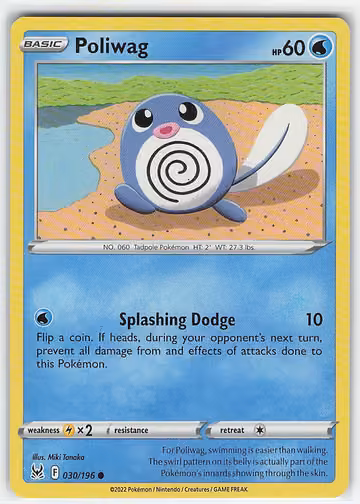 Poliwag — Lost Origin · #30 · Englisch, Vorderseite
