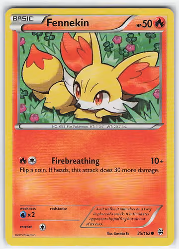 Fennekin — BREAKthrough · #25 · Englisch, Vorderseite