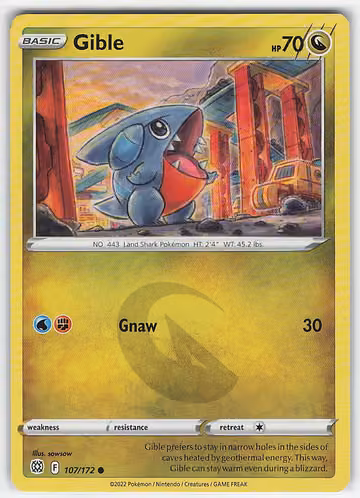 Gible — Brilliant Stars · #107 · Englisch, Vorderseite
