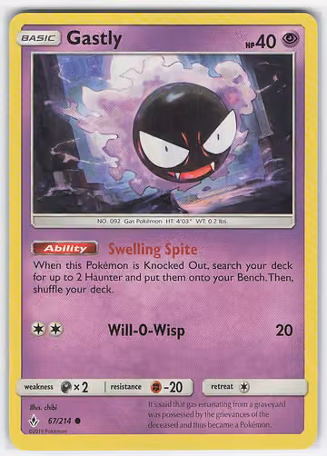 Gastly — Unbroken Bonds · #67 · Englisch, Vorderseite