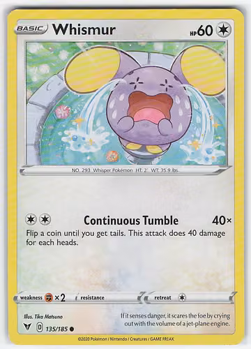 Whismur — Vivid Voltage · #135 · Englisch, Vorderseite