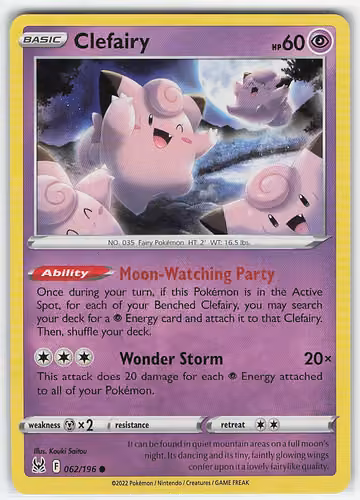 Clefairy — Lost Origin · #62 · Englisch, Vorderseite