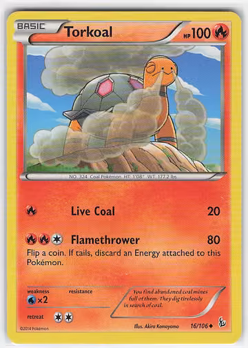 Torkoal — Flashfire · #16 · Englisch, Vorderseite