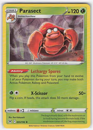 Parasect — Lost Origin · #5 · Englisch, Vorderseite