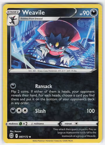 Weavile — Brilliant Stars · #87 · Englisch, Vorderseite