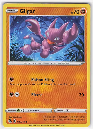 Gligar — Fusion Strike · #140 · Englisch, Vorderseite