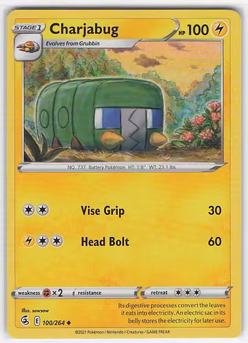 Charjabug — Fusion Strike · #100 · Englisch, Vorderseite