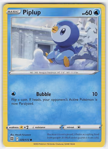 Piplup — Brilliant Stars · #35 · Englisch, Vorderseite