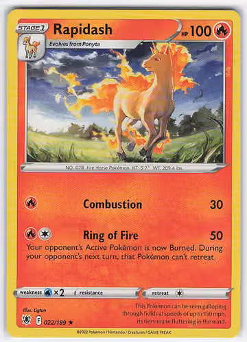 Rapidash — Astral Radiance · #22 · Englisch, Vorderseite