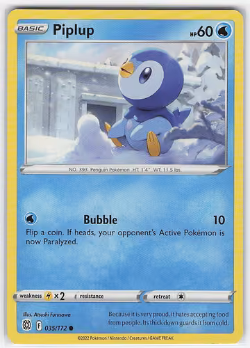 Piplup — Brilliant Stars · #35 · Englisch, Vorderseite
