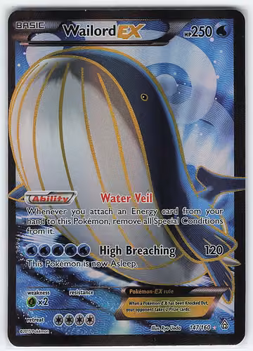 Wailord-EX — Primal Clash · #147 · Englisch, Vorderseite