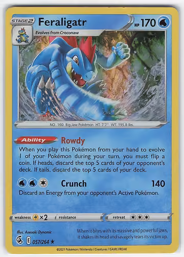 Feraligatr — Fusion Strike · #57 · Englisch, Vorderseite