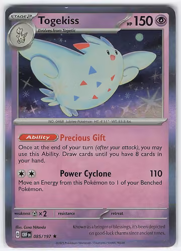 Togekiss — Obsidian Flames · #85 · Englisch, Vorderseite