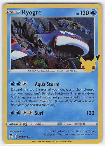 Kyogre — Celebrations · #3 · Englisch, Vorderseite