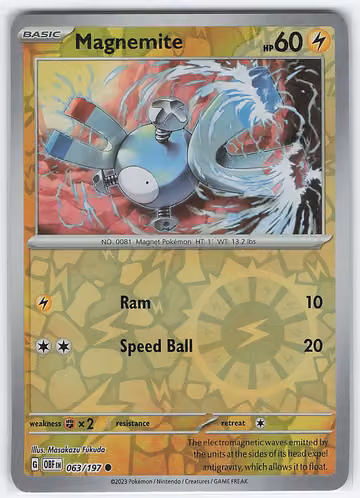 Magnemite — Obsidian Flames · #63 · Englisch, Vorderseite