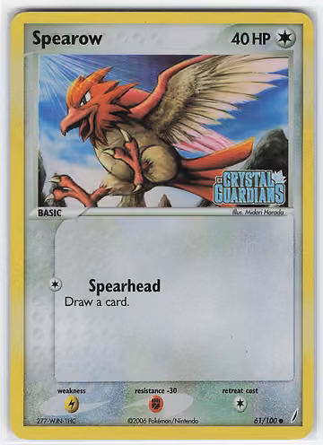 Spearow — Crystal Guardians · #61 · Englisch, Vorderseite