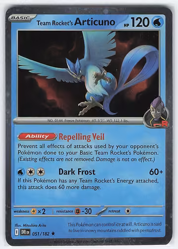 Team Rocket's Articuno — Destined Rivals · #51 · Englisch, Vorderseite