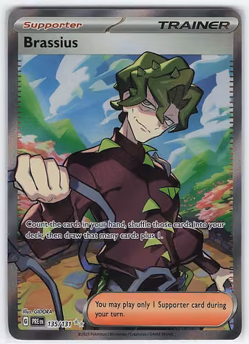 Brassius — Prismatic Evolutions · #135 · Englisch, Vorderseite