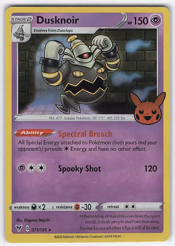 Dusknoir — Vivid Voltage · #71 · Englisch, Vorderseite