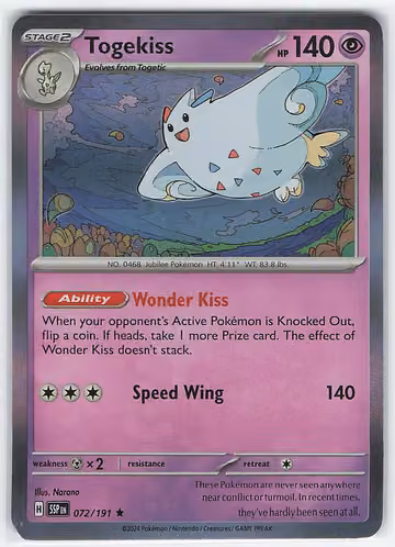 Togekiss — Surging Sparks · #72 · Englisch, Vorderseite