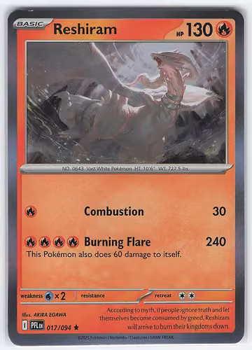 Reshiram — Phantasmal Flames · #17 · Englisch, Vorderseite