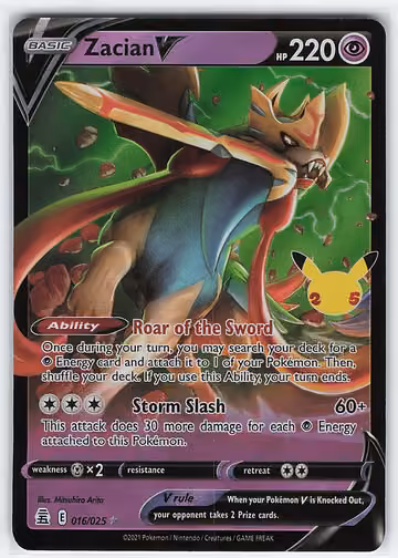 Zacian V — Celebrations · #16 · Englisch, Vorderseite