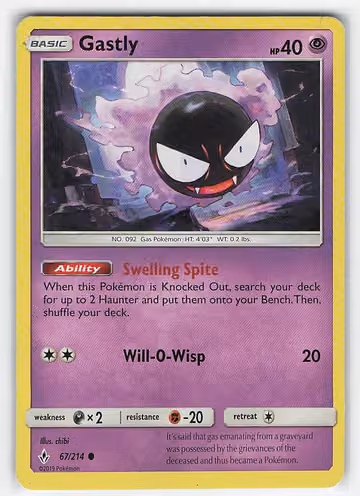 Gastly — Unbroken Bonds · #67 · Englisch, Vorderseite