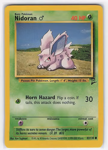Nidoran Male — Base Set 2 · #83 · Englisch, Vorderseite