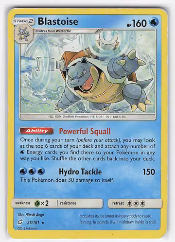 Blastoise — Team Up · #25 · Englisch, Vorderseite