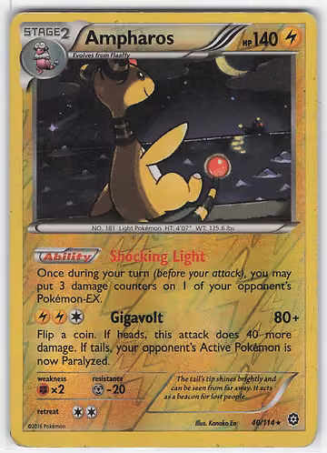 Ampharos — Steam Siege · #40 · Englisch, Vorderseite