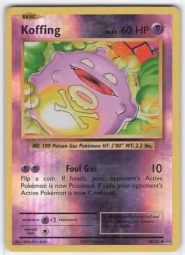 Koffing — Evolutions · #50 · Englisch, Vorderseite