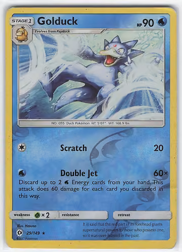 Golduck — Sun & Moon · #29 · Englisch, Vorderseite