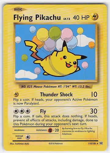 Flying Pikachu — Evolutions · #110 · Englisch, Vorderseite