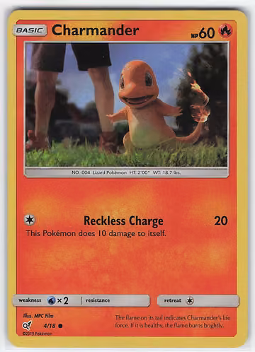 Charmander — Detective Pikachu · #4 · Englisch, Vorderseite