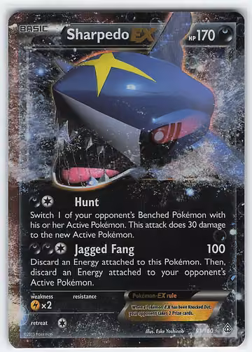 Sharpedo-EX — Primal Clash · #91 · Englisch, Vorderseite