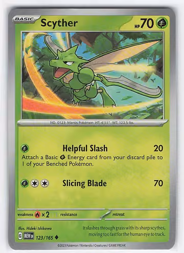 Scyther — 151 · #123 · Englisch, Vorderseite