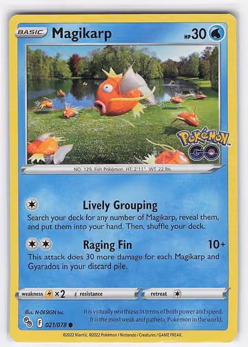 Magikarp — Pokémon GO · #21 · Englisch, Vorderseite