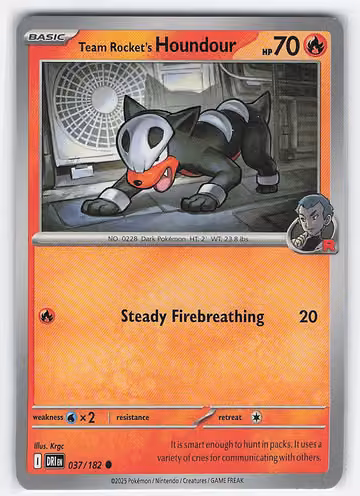 Team Rocket's Houndour — Destined Rivals · #37 · Englisch, Vorderseite
