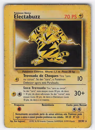 Electabuzz — Base Set · #20 · Portugiesisch, Vorderseite