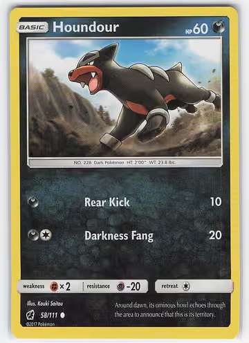 Houndour — Crimson Invasion · #58 · Englisch, Vorderseite