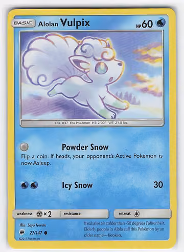 Alolan Vulpix — Burning Shadows · #27 · Englisch, Vorderseite