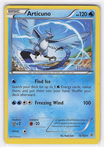 Articuno — Roaring Skies · #16 · Englisch, Vorderseite