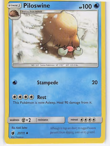 Piloswine — Crimson Invasion · #20 · Englisch, Vorderseite
